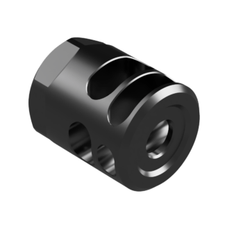 Compact muzzle brake for PCC 9x19