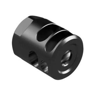 Compact muzzle brake for PCC 9x19